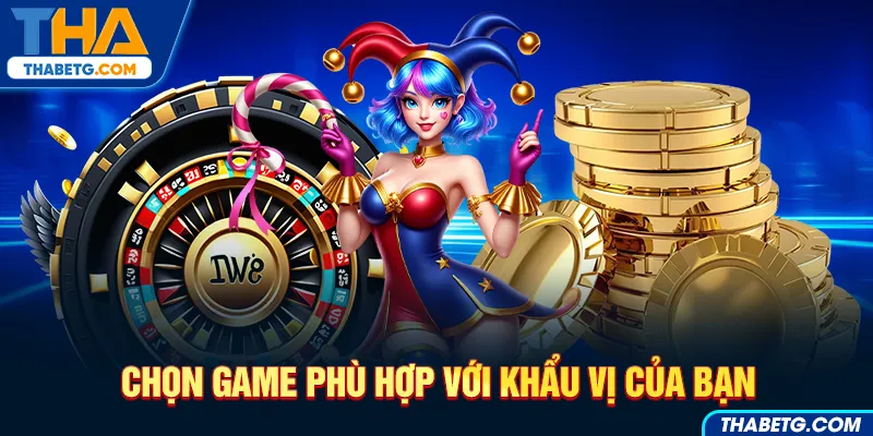 Hình ảnh chọn game phù hợp với khẩu vị tại THABET với roulette và đồng xu vàng