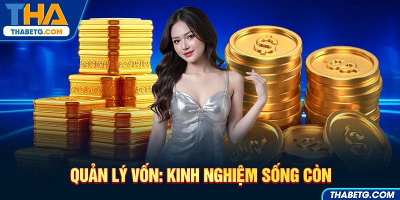 Hình ảnh quản lý vốn và kinh nghiệm song còn tại THABET với đồng xu vàng và biểu đồ
